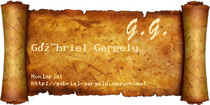 Gábriel Gergely névjegykártya